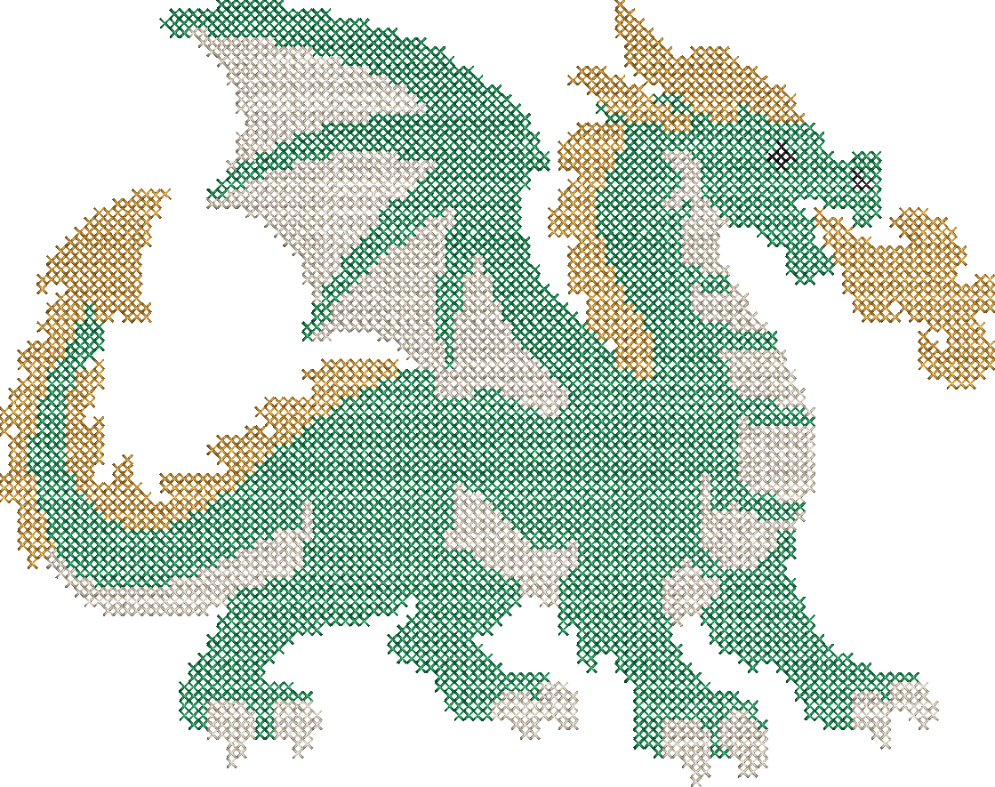 Cross Stitch Dragon Mascot