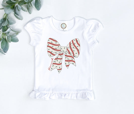 Sketch Fill Christmas Tree Cake Snack Bow Design