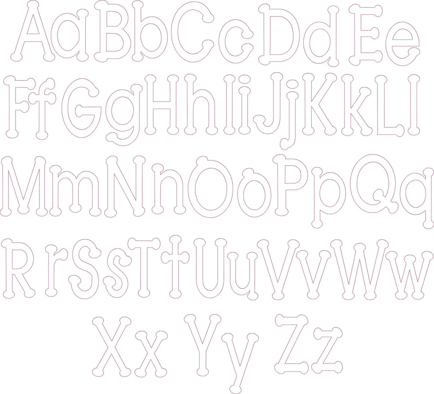 Polka Pop Bean Stitch Applique Machine Embroidery Quick Stitch Alphabet