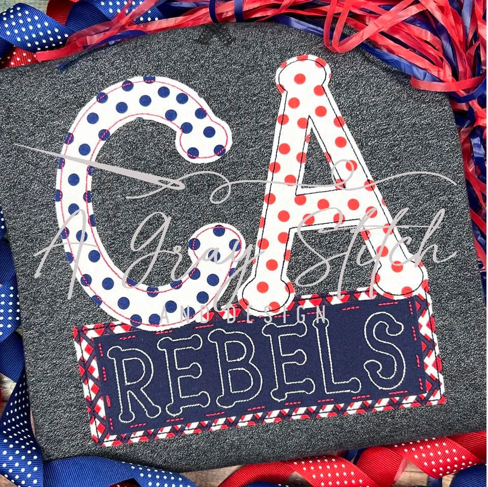 Polka Pop Bean Stitch Applique Machine Embroidery Quick Stitch Alphabet