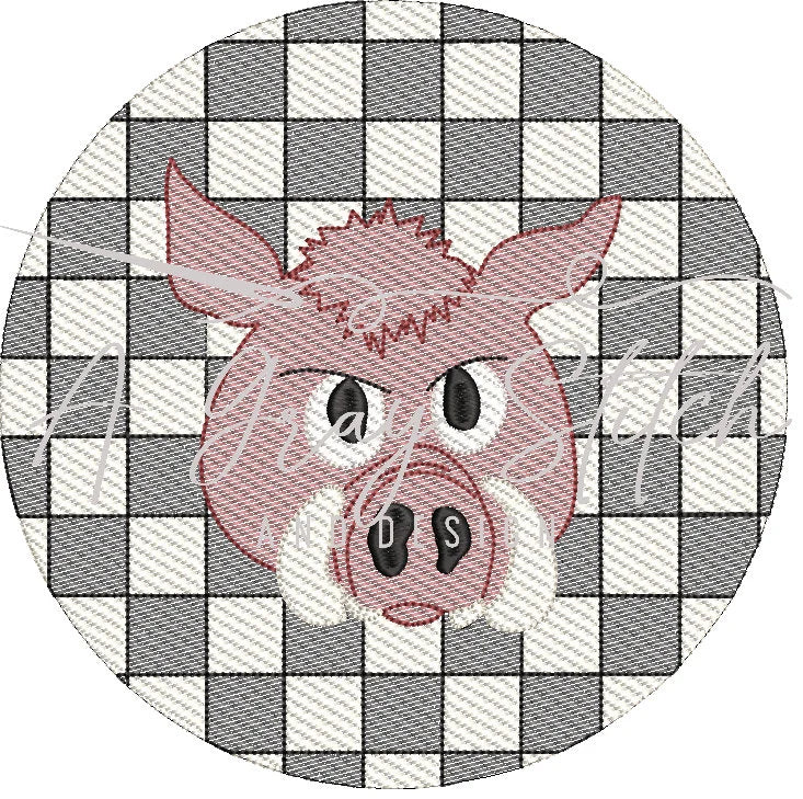 College Team Check Sketch Mascots Bundle for Machine Embroidery