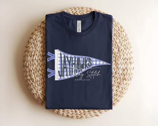 Jayhawks Handlettered Pennant Flag