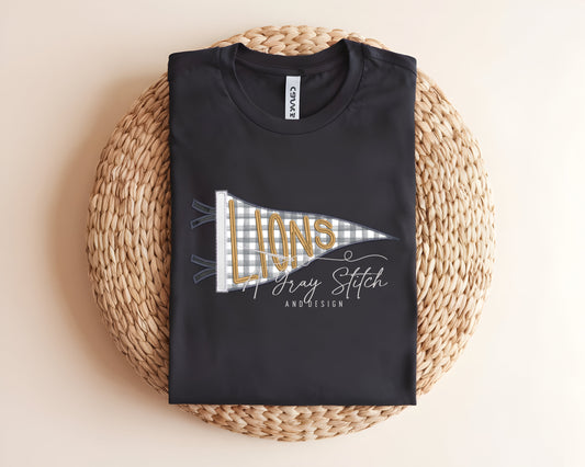 Lions Handlettered Pennant Flag