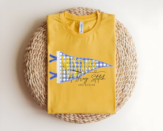 Mustangs Handlettered Pennant Flag