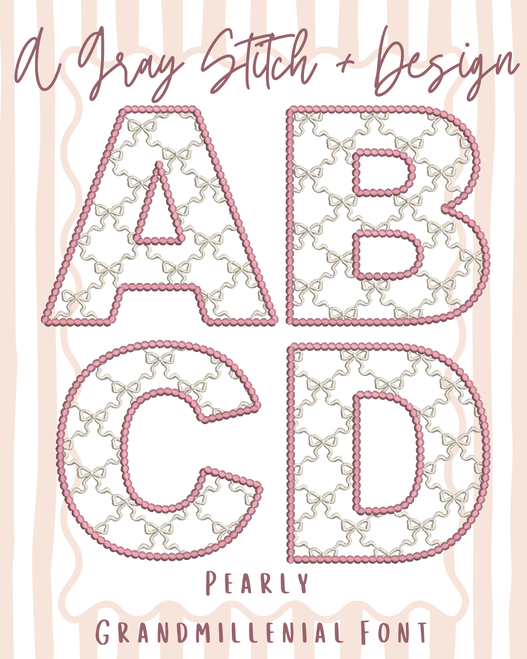 Pearly Grandmillenial Font – A Gray Stitch and Design