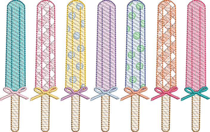 Sketch Fill Cutie Popsicles with Bow