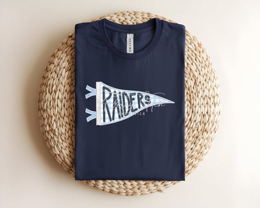 Raiders Handlettered Pennant Flag