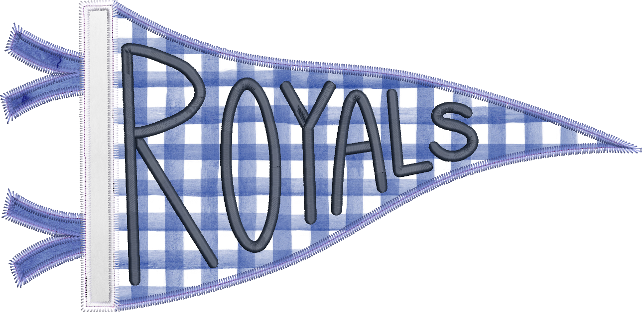 Royals Handlettered Pennant Flag