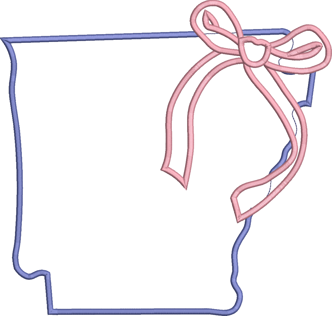 Satin Stitch Coquette State of Arkansas