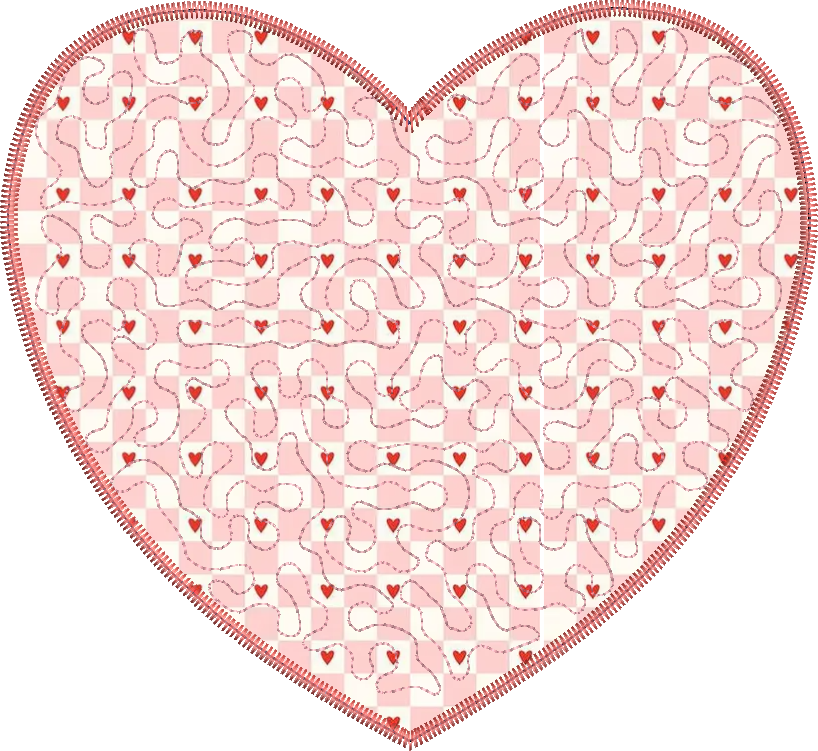 Quilted Solid Valentine's Heart Applique Design