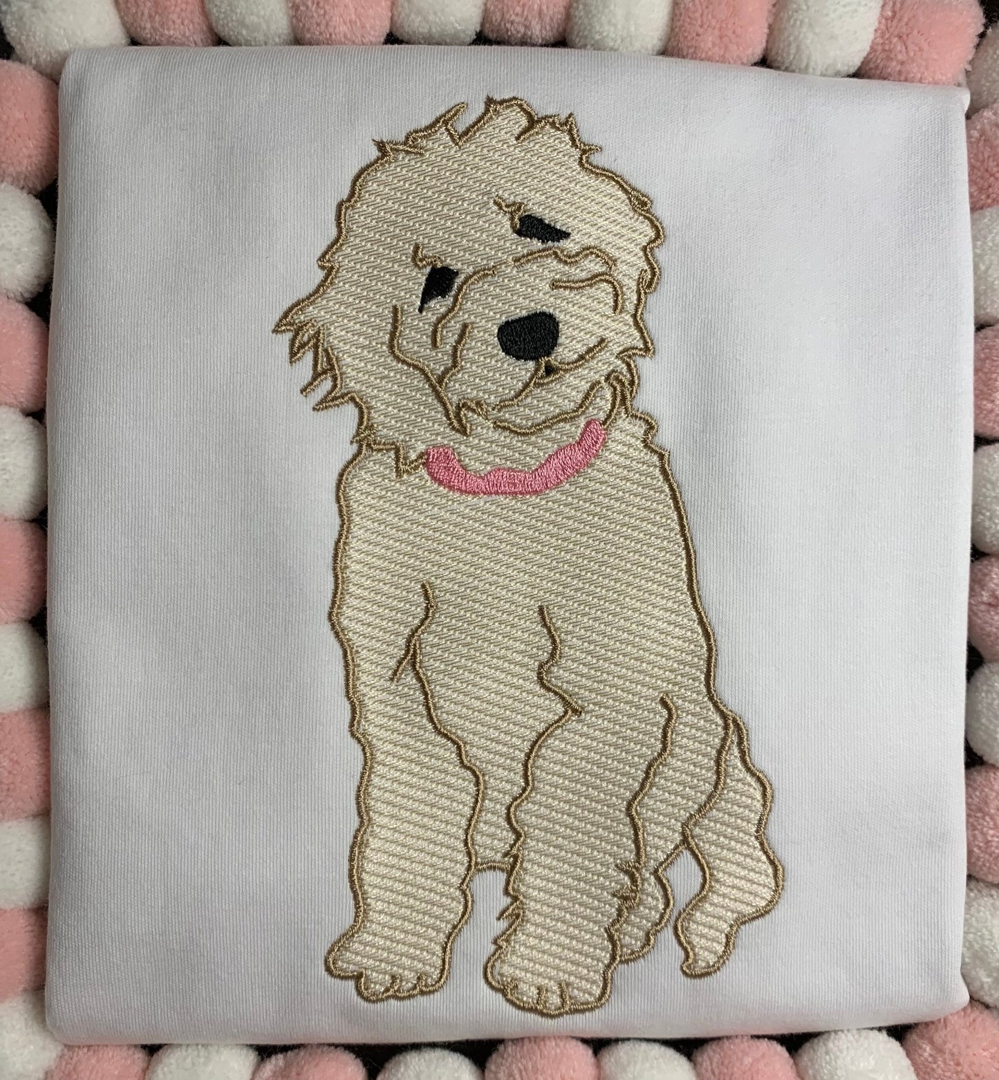 Doodle Dog Sketch Embroidery Design, Golden Doodle Embroidery Design