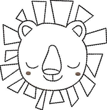 Boho Lion Applique Design Quick Stitch Applique Design