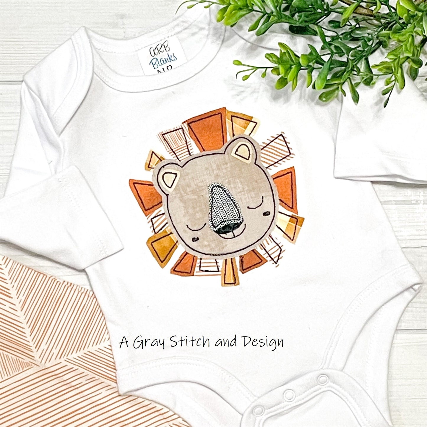 Boho Lion Applique Design Quick Stitch Applique Design