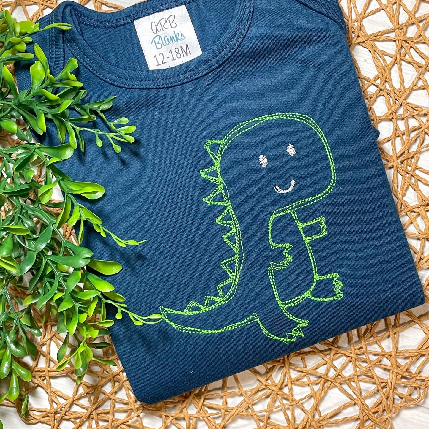 Sketchy Cutie Dino Embroidery Design Quick Stitch Sketchy Embroidery Design