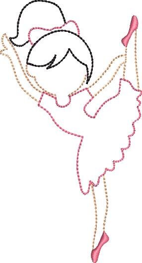 Ballerina Girl Quick Stitch Applique Design Ballet Dancer