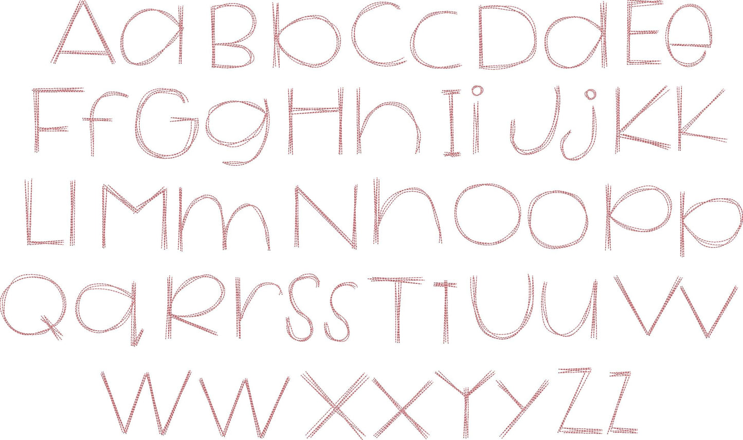 Scratch Bean Stitch Embroidery Font Quick Stitch Scratchy Embroidery Font BX included