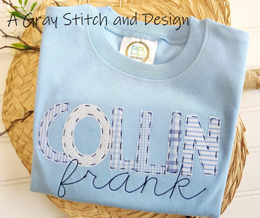 Stitchy Applique Font Embroidery Design Vintage Stitch Applique Font BX included