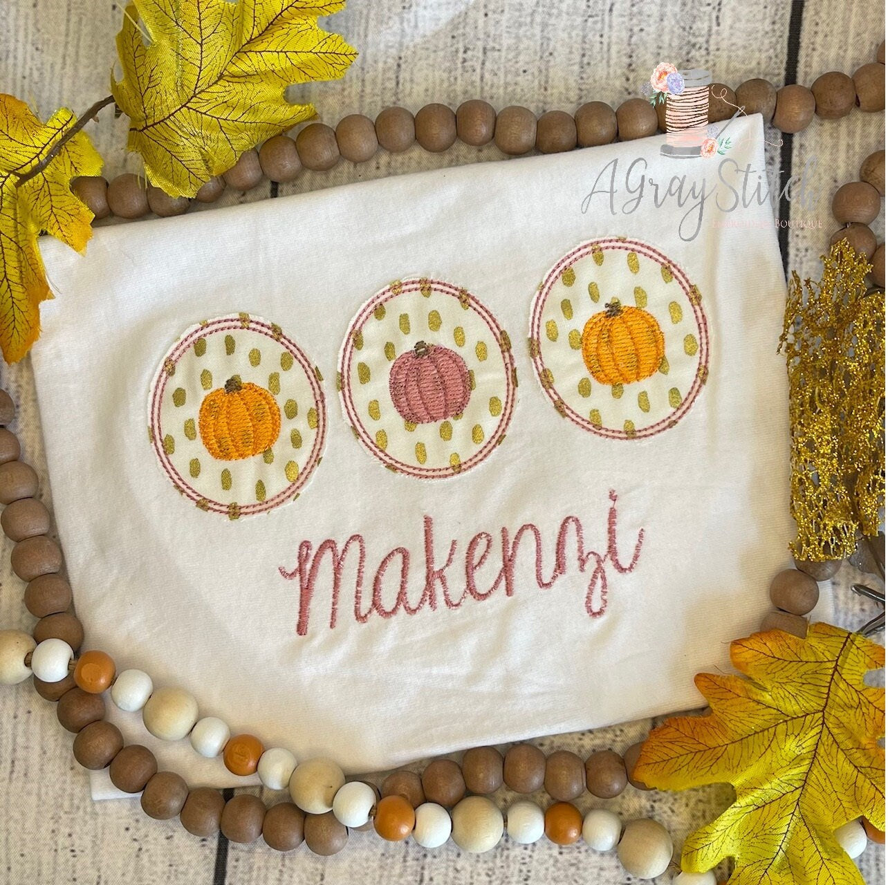 Applique Ovals with Sketch Fill Pumpkins Quick Stitch Machine Embroidery Design