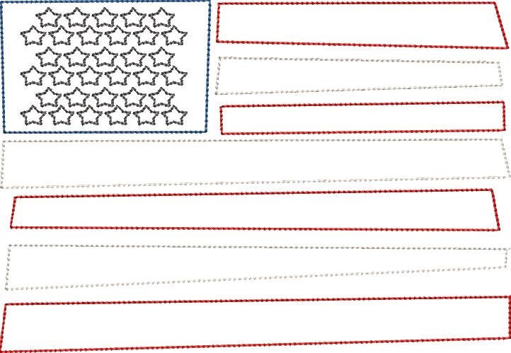 Quick Stitch American Flag Applique Design