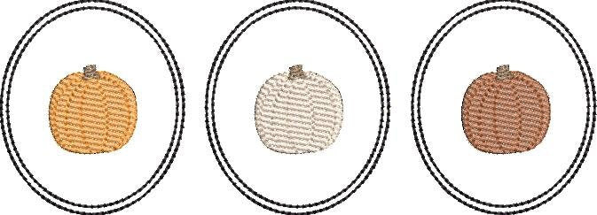 Applique Ovals with Sketch Fill Pumpkins Quick Stitch Machine Embroidery Design