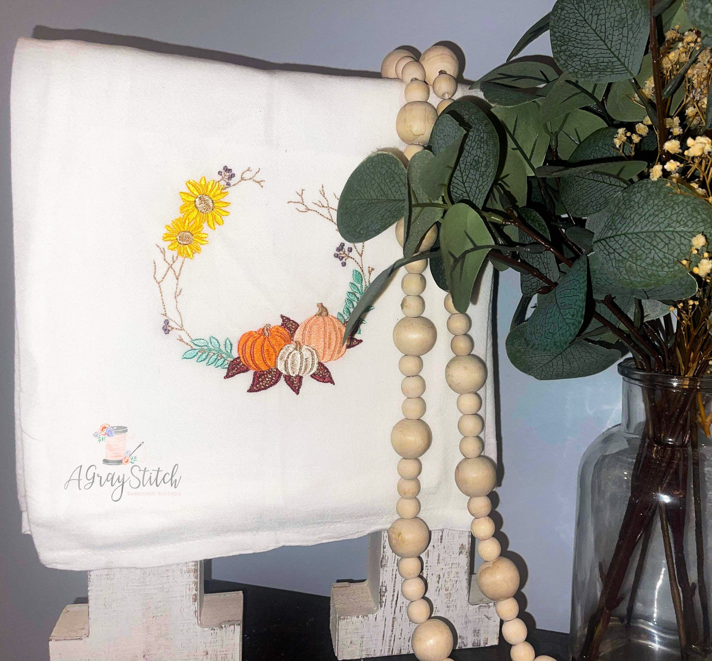 Fall Wreath Embroidery Design