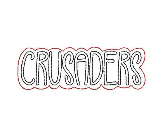Crusaders Double Applique Team Name Machine Embroidery Design