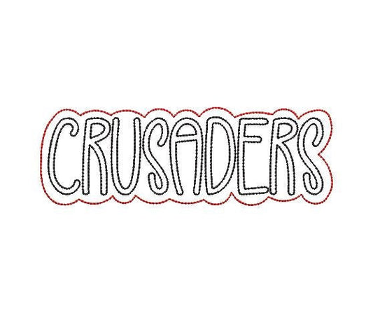 Crusaders Double Applique Team Name Machine Embroidery Design