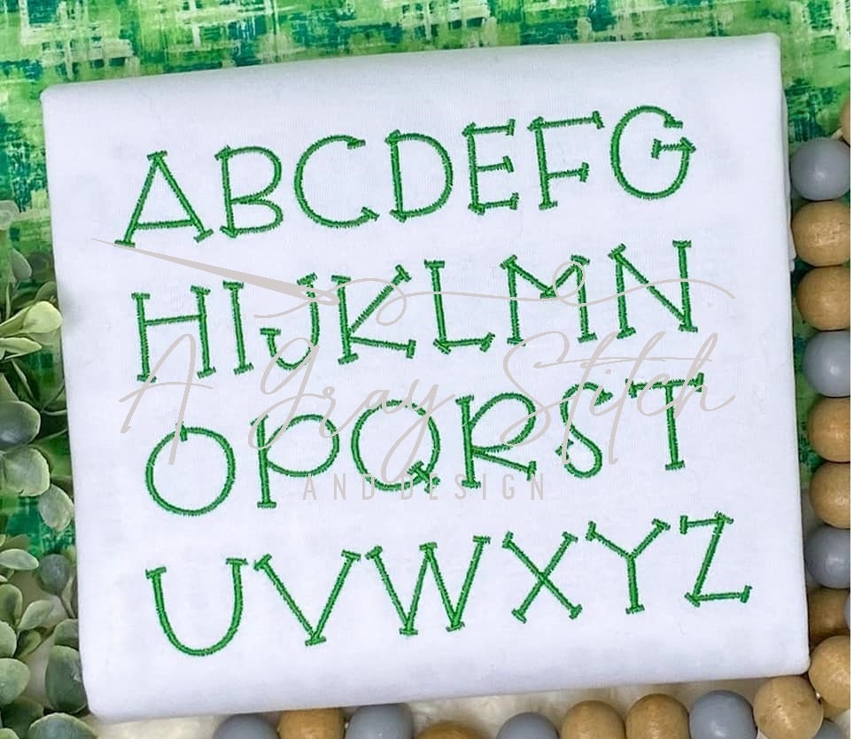 Asher Satin Font Machine Embroidery Font BX included