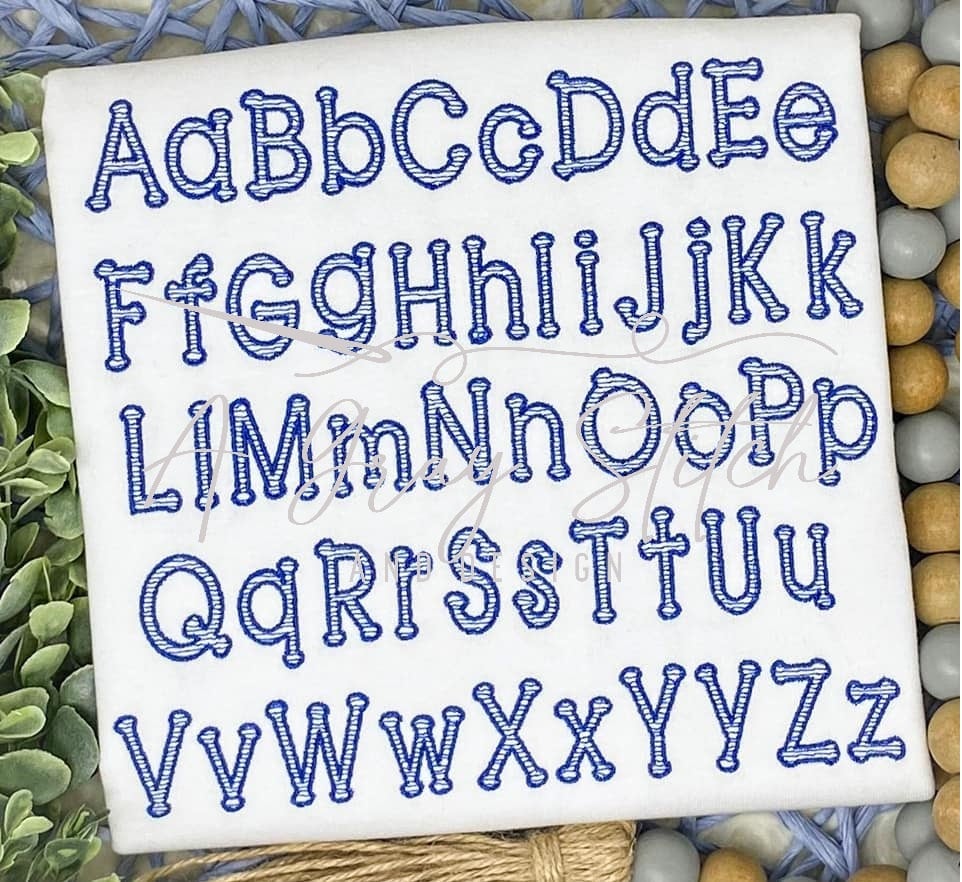 Polka Pop Sketch Embroidery Font Quick Stitch Machine Embroidery Font BX included