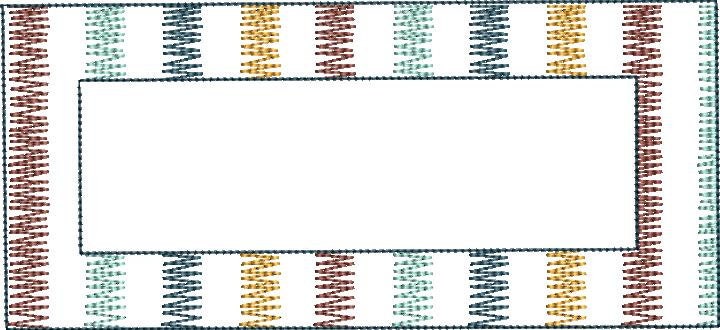 Scribble Striped Machine Embroidery Name Frame No Applique Quick Stitch