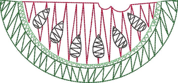 Sketchy Watermelon Machine Embroidery Quick Stitch Summer Design