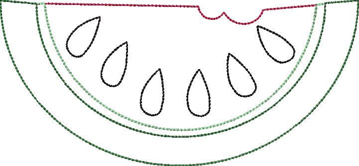 Bean Stitch Applique Watermelon Slice Machine Embroidery Design