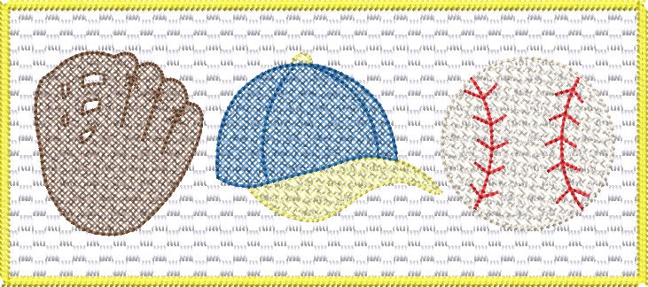 Faux Smock Baseball/Softball Trio with Cap Machine Embroidery Design