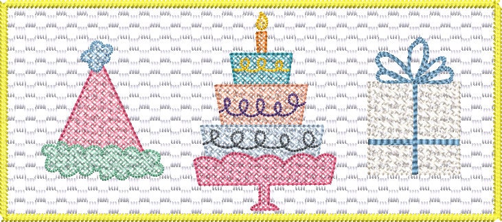Faux Smock Birthday Trio Machine Embroidery Design