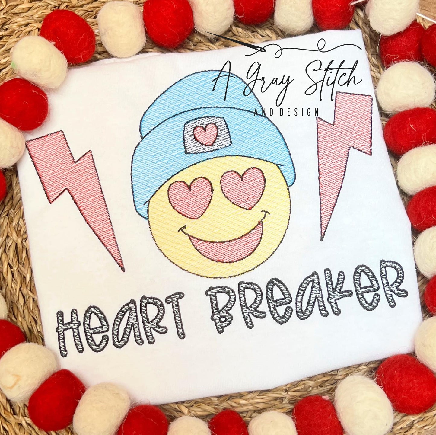 Sketch Fill Heart Throb Valentine's Day Machine Embroidery Quick Stitch