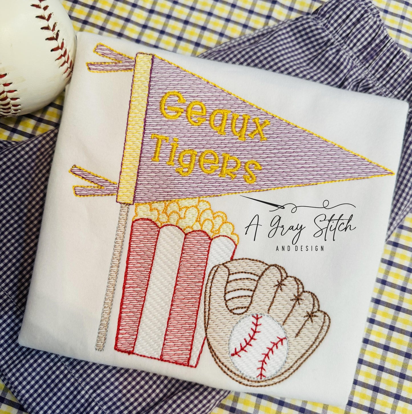 Sketch Fill Baseball Essentials Quick Stitch Machine Embroidery Design
