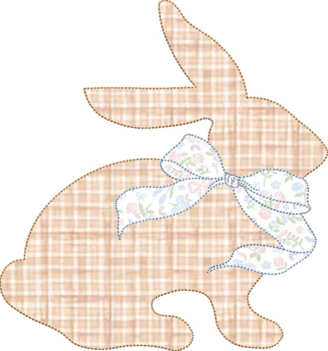 Bean Stitch Applique Bunny Silhouette Design