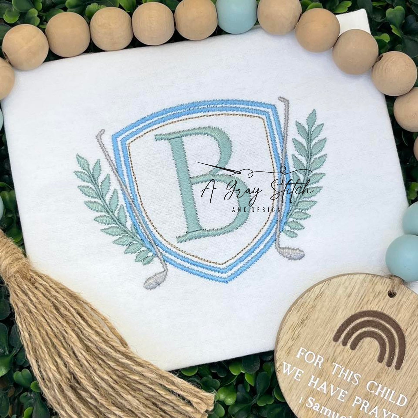Golf Inspired Crest and Swag Set