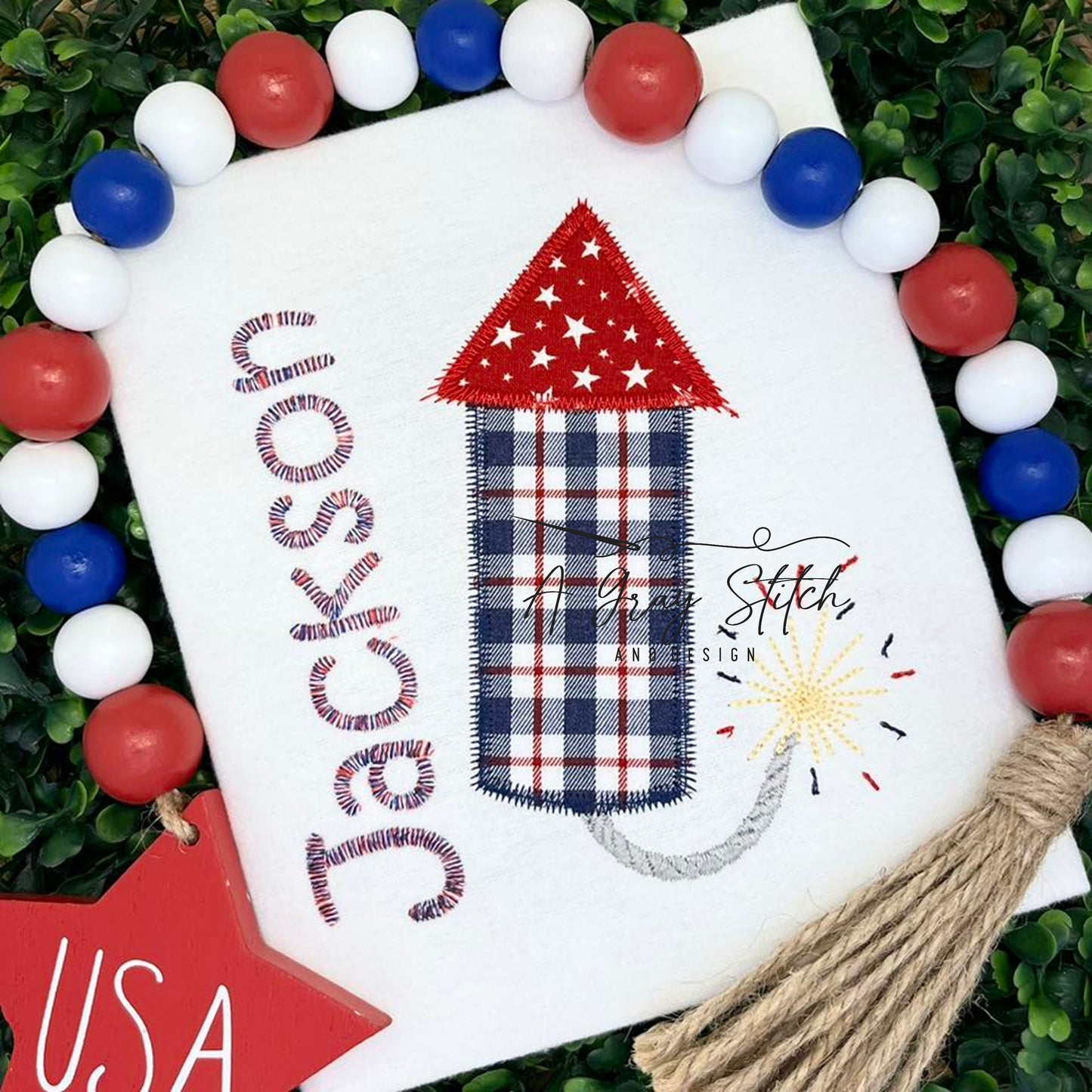 Firecracker Zig Zag Applique