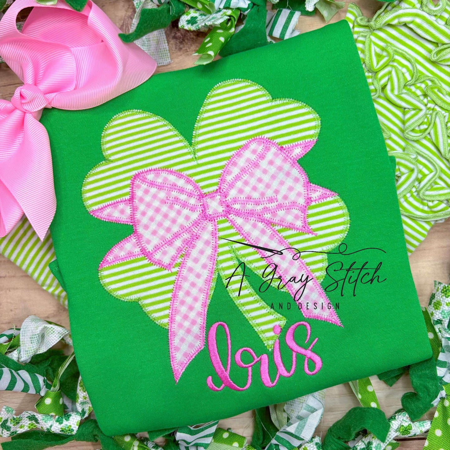 Zig Zag Shamrock with Gift Bow St. Patrick's Design