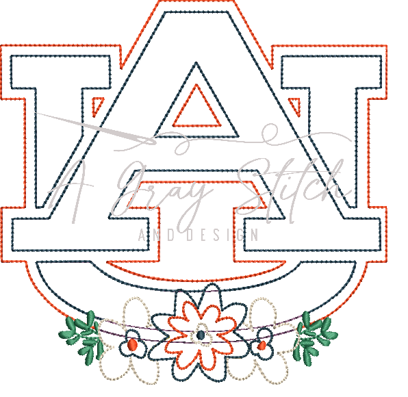 AUB Quick Stitch Floral Applique Design – A Gray Stitch and Design