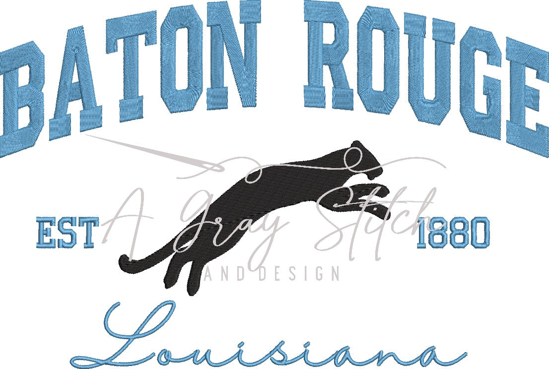 Baton Rouge Jaguars Collegiate Embroidery Design