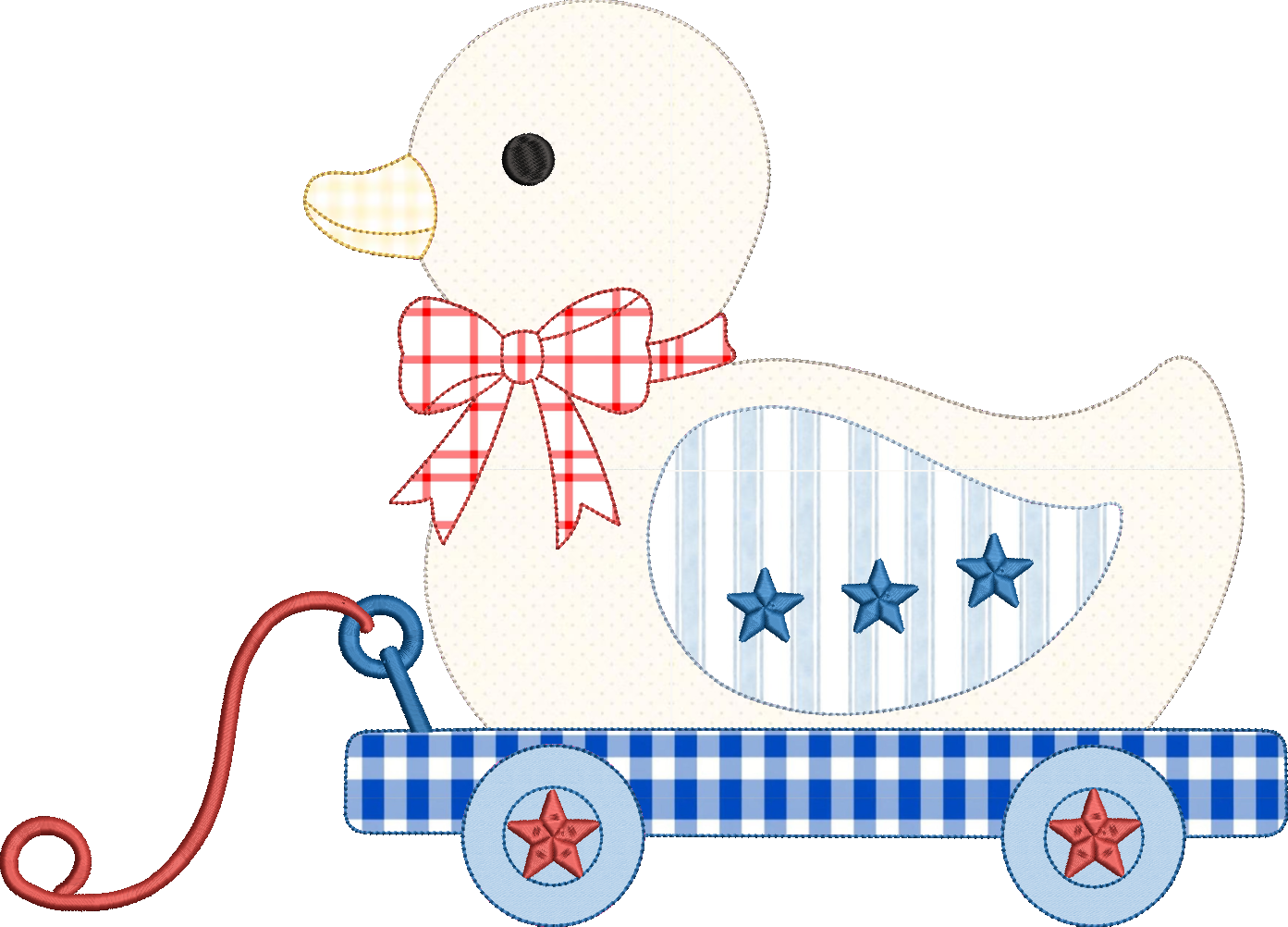 Bean Stitch Duck Pull Toy