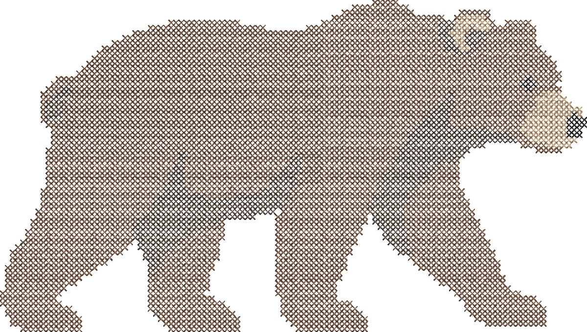 Cross Stitch Bear Mascot