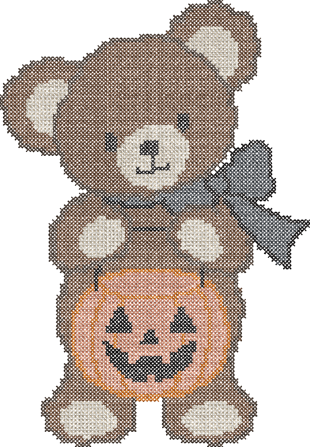 Cross Stitch Beary Frightful Teddy
