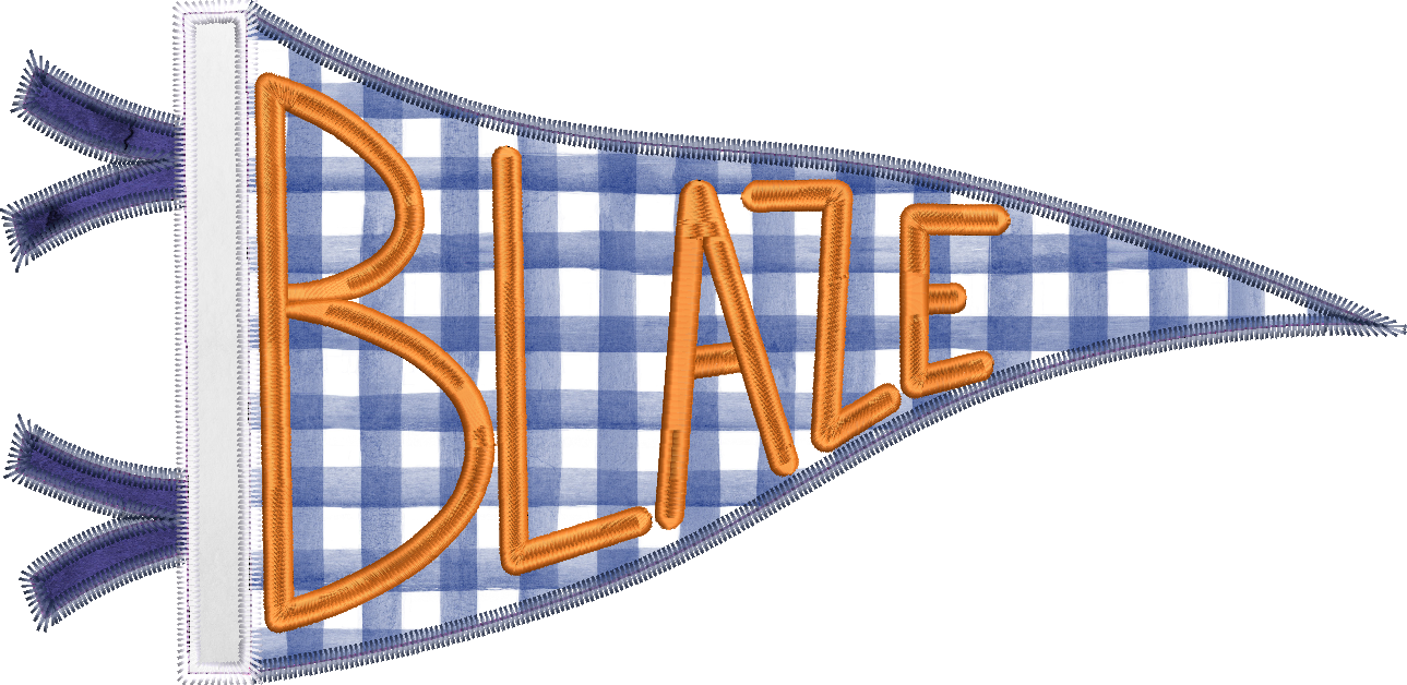 Blaze Handlettered Pennant Flag