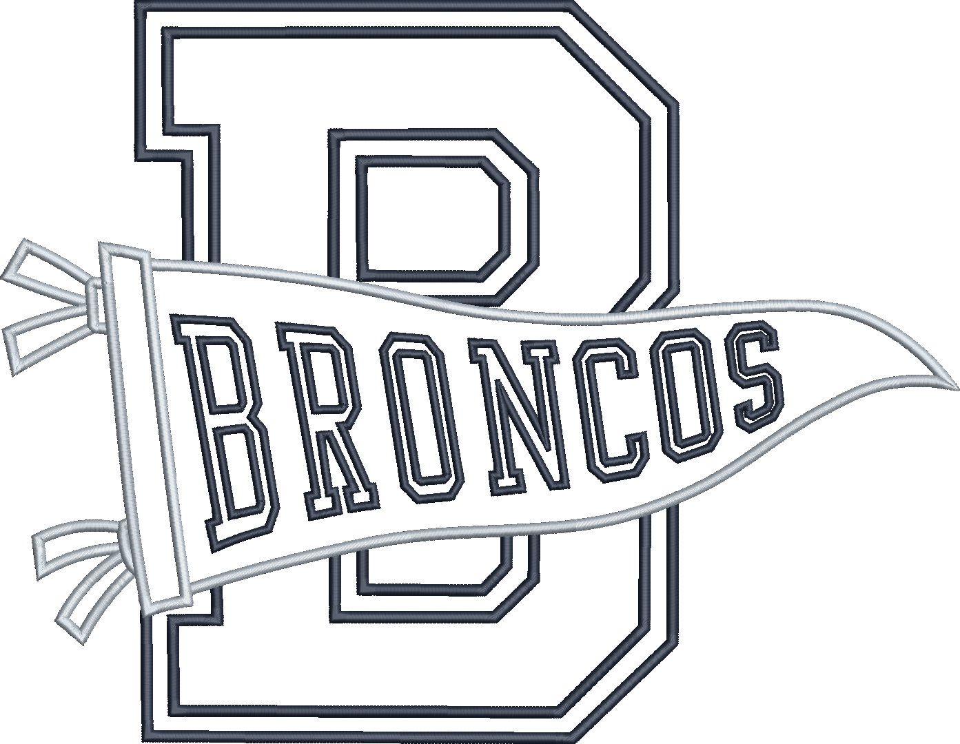 Broncos Varsity Letter Pennant