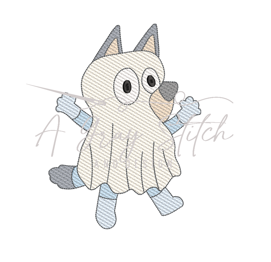 Booey Ghost Sketch Fill Design Machine Embroidery – A Gray Stitch and ...