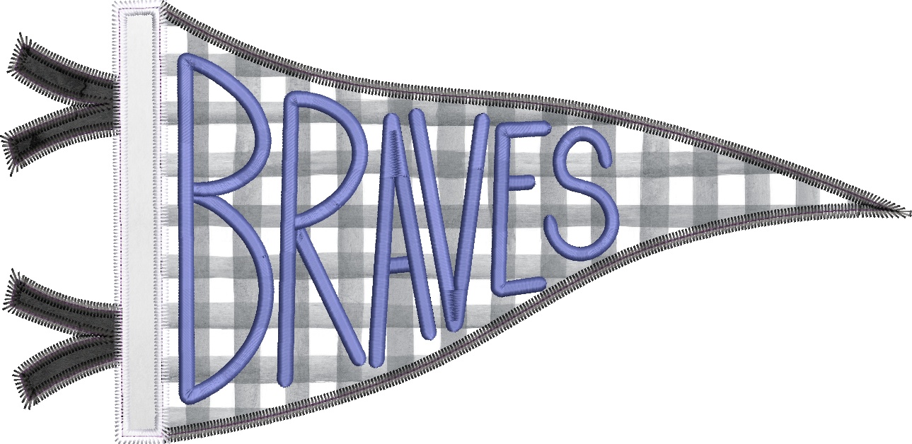 Braves Handlettered Pennant Flag