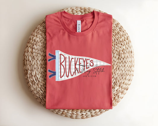 Buckeyes Handlettered Pennant Flag
